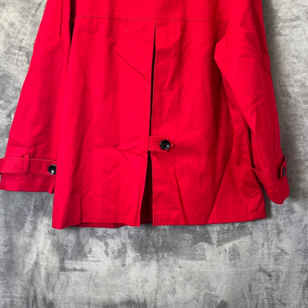 Daisy Fuentes Vibrant Red Double-Breasted Pea Coat - Picture 6 of 7